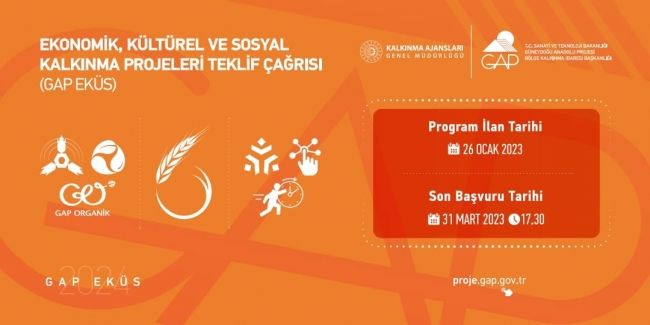 Ekonomik, Kültürel ve Sosyal Kalkınma Projeleri Teklif Çağrısı (GAP EKÜS) İlanı