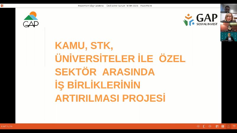 GAP Bölgesinde Sosyal ve Ekonomik Dayanıklılığın Artırılması-Kamu, Özel Sektör İş Birliği Uygulamaları Toplantısı Düzenlendi
