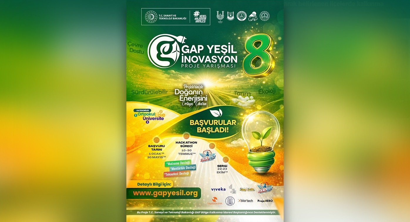 8. GAP Yeşil İnovasyon Proje Yarışması Başvuruları Başladı