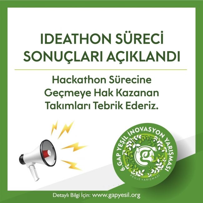 6. GAP Yeşil İnovasyon Proje Yarışması'nda HACKATHON'a Katılacak Projeler Belli Oldu