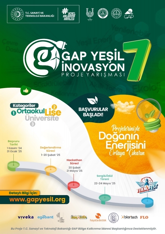 7. GAP Yeşil İnovasyon Yarışması Başvuruları Başladı
