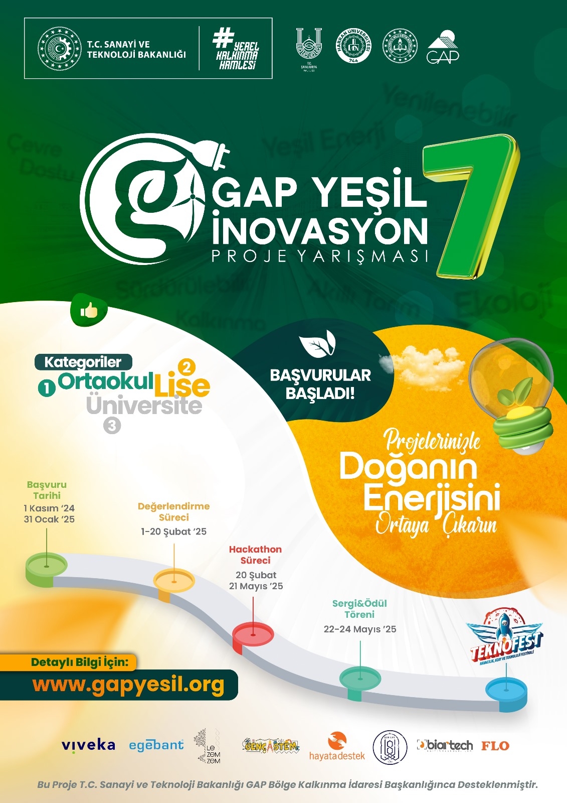GAP Yeşil İnovasyon Proje Yarışması İçin Son Başvuru Tarihi 31 Ocak 2025