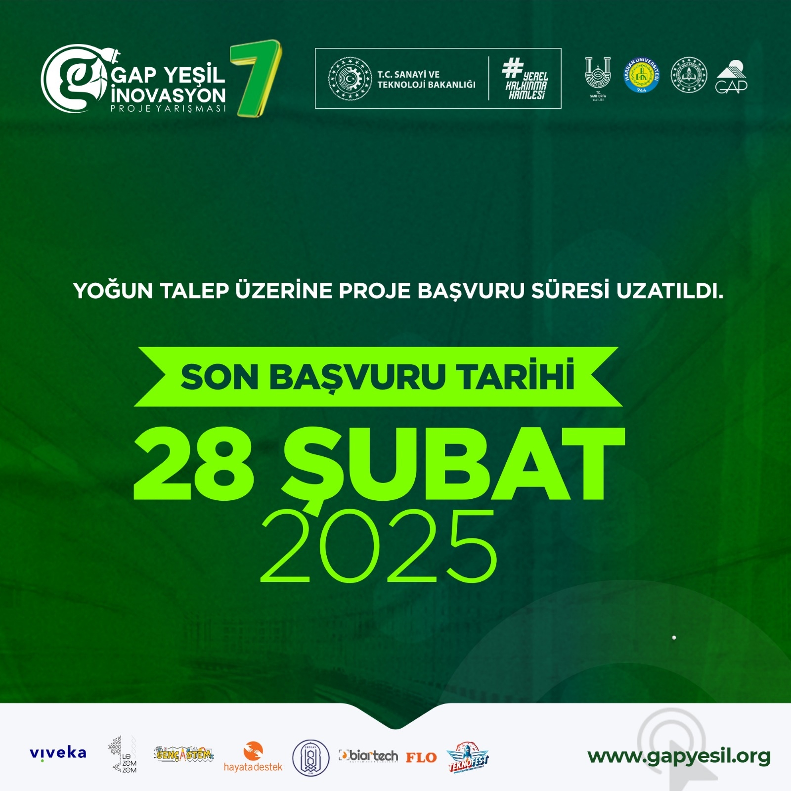 GAP Yeşil İnovasyon Proje Yarışması Başvuru Süresi Uzatıldı