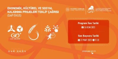 Ekonomik, Kültürel ve Sosyal Kalkınma Projeleri Teklif Çağrısı (GAP EKÜS) İlan Edildi