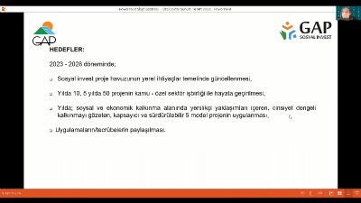 GAP Bölgesinde Sosyal ve Ekonomik Dayanıklılığın Artırılması-Kamu, Özel Sektör İş Birliği Uygulamaları Toplantısı Düzenlendi