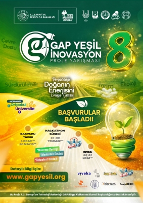 8. GAP Yeşil İnovasyon Proje Yarışması Başvuruları Başladı