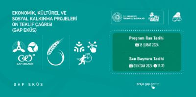 Ekonomik, Kültürel ve Sosyal Kalkınma Projeleri Ön Teklif Çağrısı (GAP EKÜS) Başvuru Süresi Uzatıldı