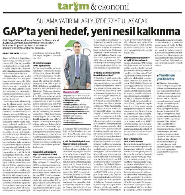 İdaremizin Yaptığı Çalışmalar ve Yeni Nesil Bölge Kalkınma Programımıza İlişkin Detaylar Ekonomi Gazetesi'nde Yayımlandı