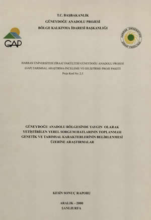 Harran Üniversitesi Ziraat Fakültesi Güneydoğu Anadolu Projesi (GAP) Tarımsal Araştırma-İnceleme ve Geliştirme Proje Paketi Proje Kad No-2.5