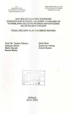 Yüceli Bölgesi Alan Çalışması Raporu