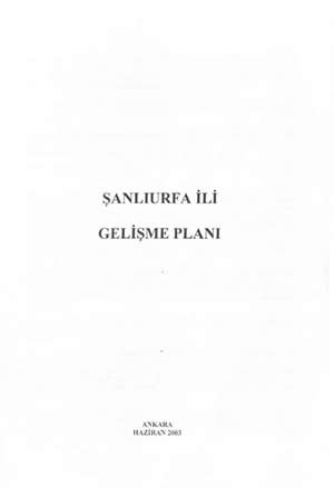 Şanlıurfa İli Gelişme Planı