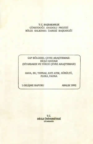 GAP Bölgesel Çevre Araştırması 1. Gelişme Raporu