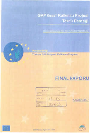 GAP Kırsal Projesi Teknik Desteği Final Raporu