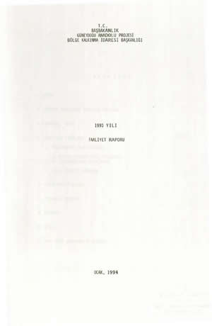 1993 Yılı Faaliyet Raporu