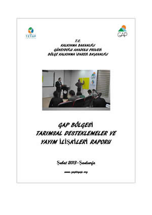 GAP Bölgesi Tarımsal Desteklemeler ve Yayım İlişkileri Raporu