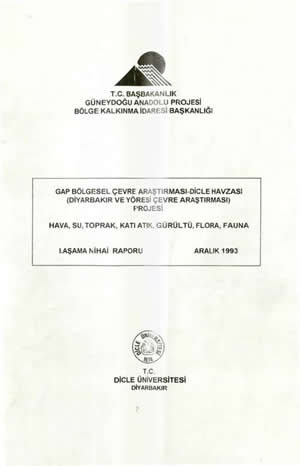 GAP Bölgesel Çevre Araştırması 1. Aşama Nihai Raporu