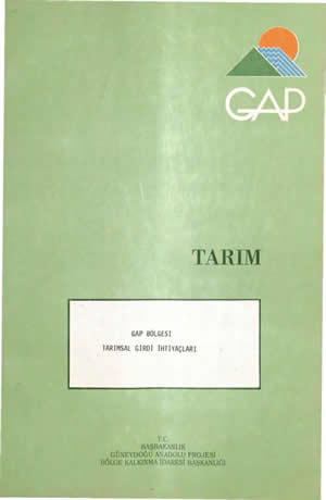 Tarım GAP Bölgesi Girdi İhtiyaçları