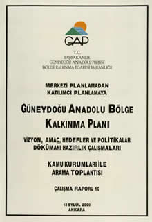 Güneydoğu Anadolu Bölge Kalkınma Planı 13 Eylül 2000 Ankara