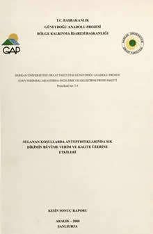 Harran Üniversitesi Ziraat Fakültesi Güneydoğu Anadolu Projesi (GAP) Tarımsal Araştırma-İnceleme ve Geliştirme Proje Paketi Proje Kad No-3.4
