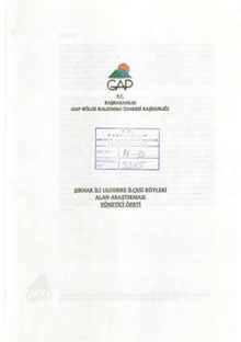 Şırnak İli Ulu Dere İlçesi Köyleri Alan Araştırması