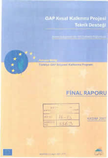 GAP Kırsal Projesi Teknik Desteği Final Raporu