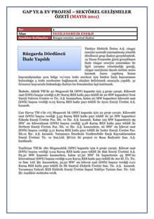 Yenilenebilir Enerji Bülteni (Nisan-Mayıs 2011)