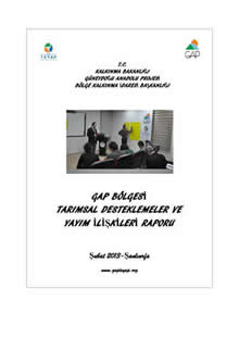 GAP Bölgesi Tarımsal Desteklemeler ve Yayım İlişkileri Raporu