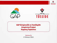 Girişimcilik ve Yenilikçilik Araştırma Projesi Kapanış Toplantısı Sunumu
