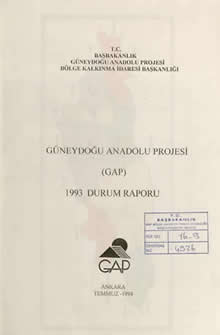 Güneydoğu Anadolu Projesi (GAP) 1993 Durum Raporu