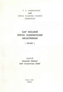 GAP Bölgesi Nüfus Hareketleri Araştırması ( Ekler )