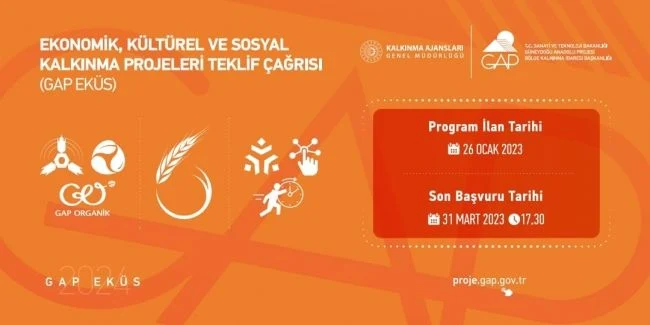 Ekonomik, Kültürel ve Sosyal Kalkınma Projeleri Teklif Çağrısı (GAP EKÜS) İlan Edildi