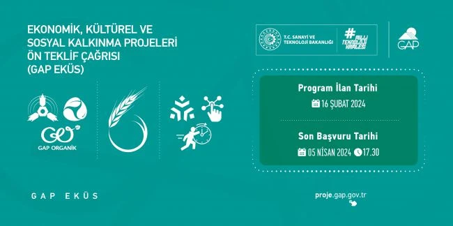 Ekonomik, Kültürel ve Sosyal Kalkınma Projeleri Ön Teklif Çağrısı (GAP EKÜS) Başvuru Süresi Uzatıldı