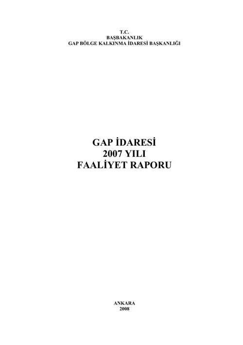 2007 Yılı Faaliyet Raporu