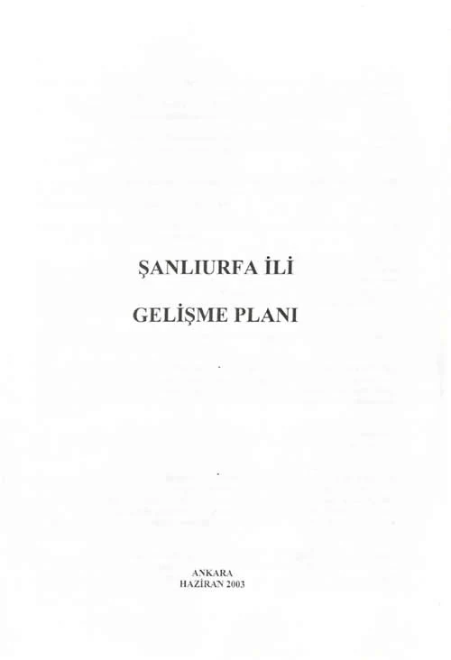 Şanlıurfa İli Gelişme Planı
