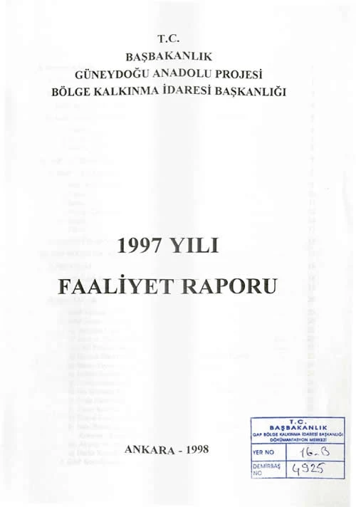 1997 Yılı Faaliyet Raporu