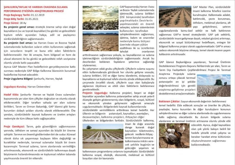 “Şanlıurfa/Yaylak ve Harran Ovasında Sulama Performans Etkisinin Araştırılması Projesi” Değerlendirme Toplantısı Gerçekleşti