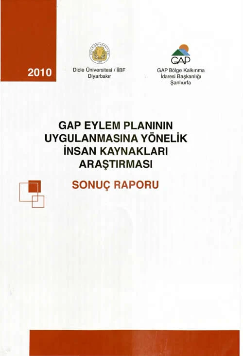 GAP Eylem Planının Uygulanmasına Yönelik İnsan Kaynakları Araştırması Sonuç Raporu